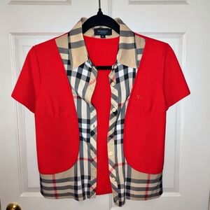 hard-to-find Y2K Burberry layered top